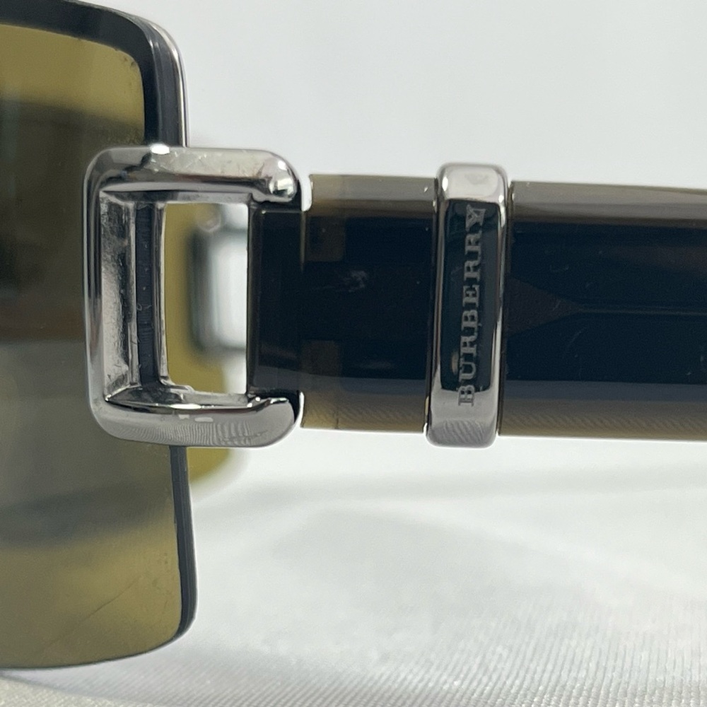 Burberry Sunglasses 3037 Shield Style Silver/Gray Buckle Italy - Picture 8 of 14